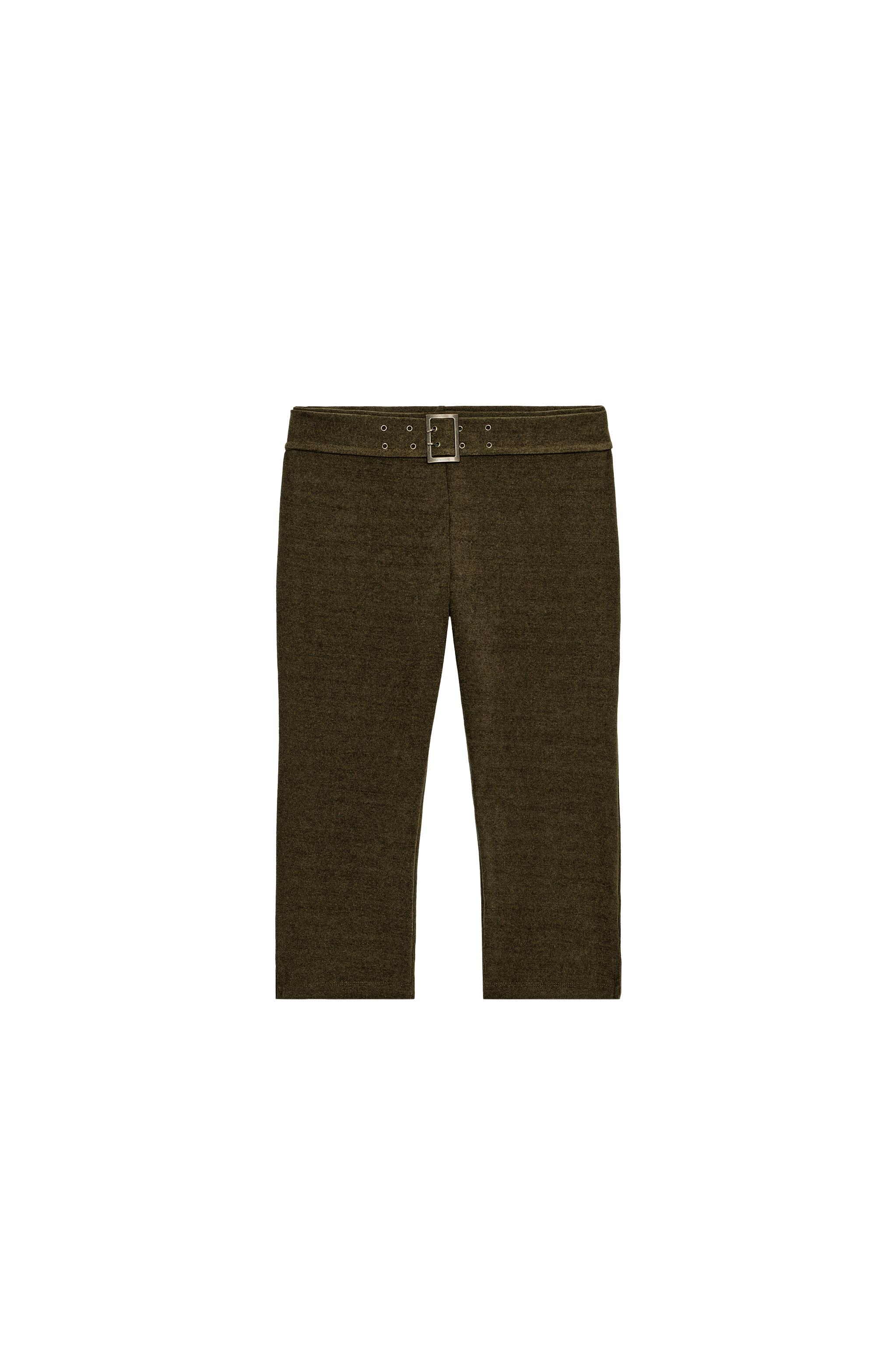 PANTALON CAPRI EN VELOURS CÔTELÉ AVEC CEINTURE